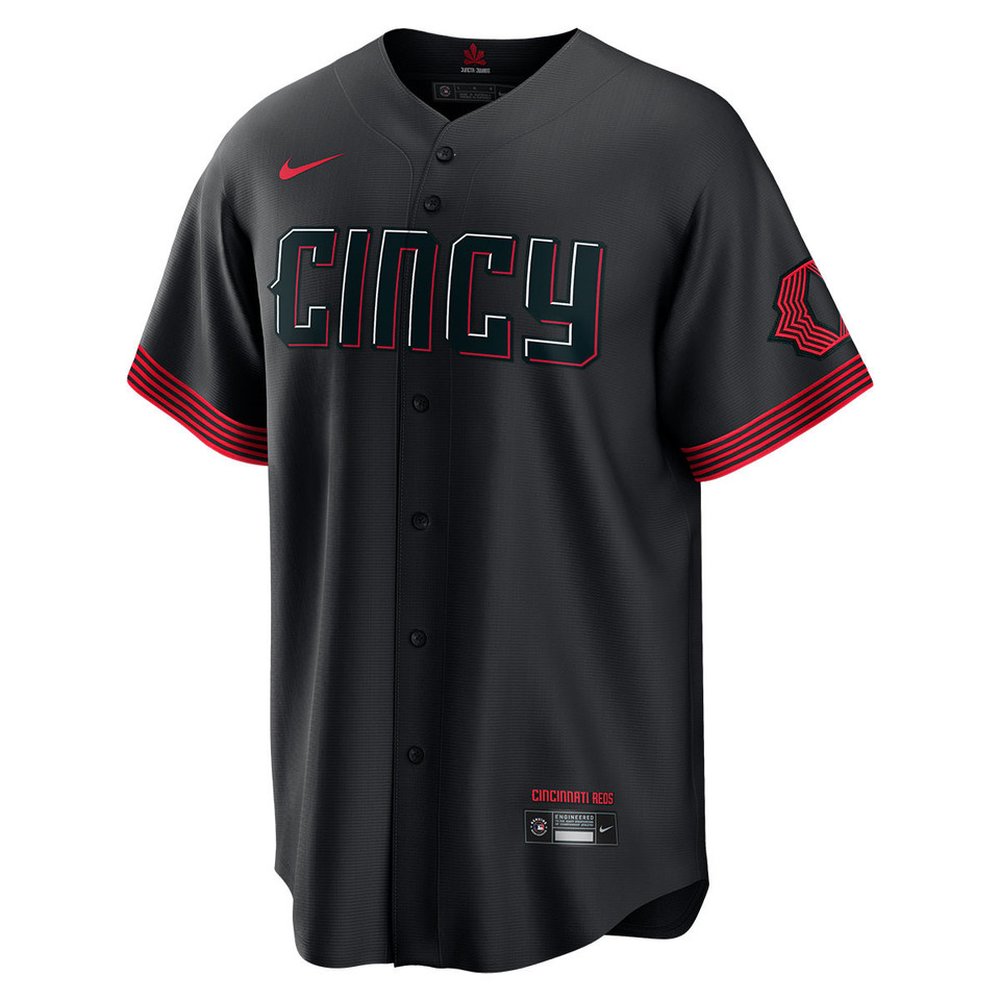 Men's Cincinnati Reds #29 TJ Friedl Black City Connect Jersey Men's Cincinnati Reds #29 TJ Friedl Black City Connect Jersey