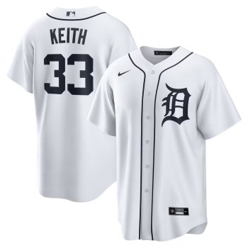 Men's Detroit Tigers #33 Colt Keith Nike White Home Replica Jersey