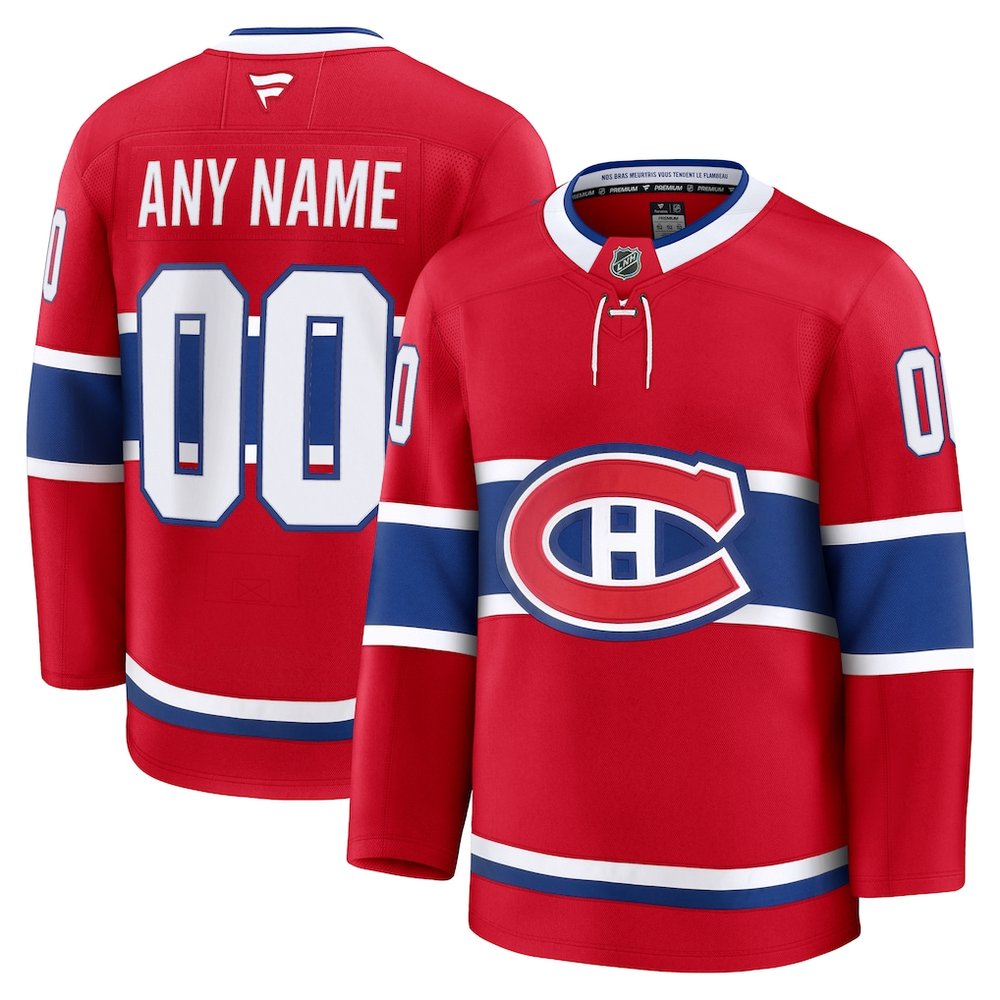 Men's Montreal Canadiens Custom Red Home Premium Jersey