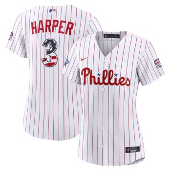 Women's Philadelphia Phillies #3 Bryce Harper Nike White 2026 All-Star Edition Stars & Stripes Stadium Jersey