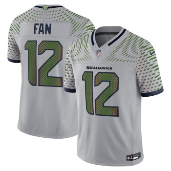 Youth Seattle Seahawks #12 Fan Gray Rivalries Collection F.U.S.E. Vapor Limited Stitched Jersey