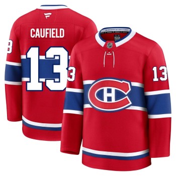 Men's Montreal Canadiens #13 Cole Caufield Red Home Premium Jersey Men's Montreal Canadiens #13 Cole Caufield Red Home Premium Jersey