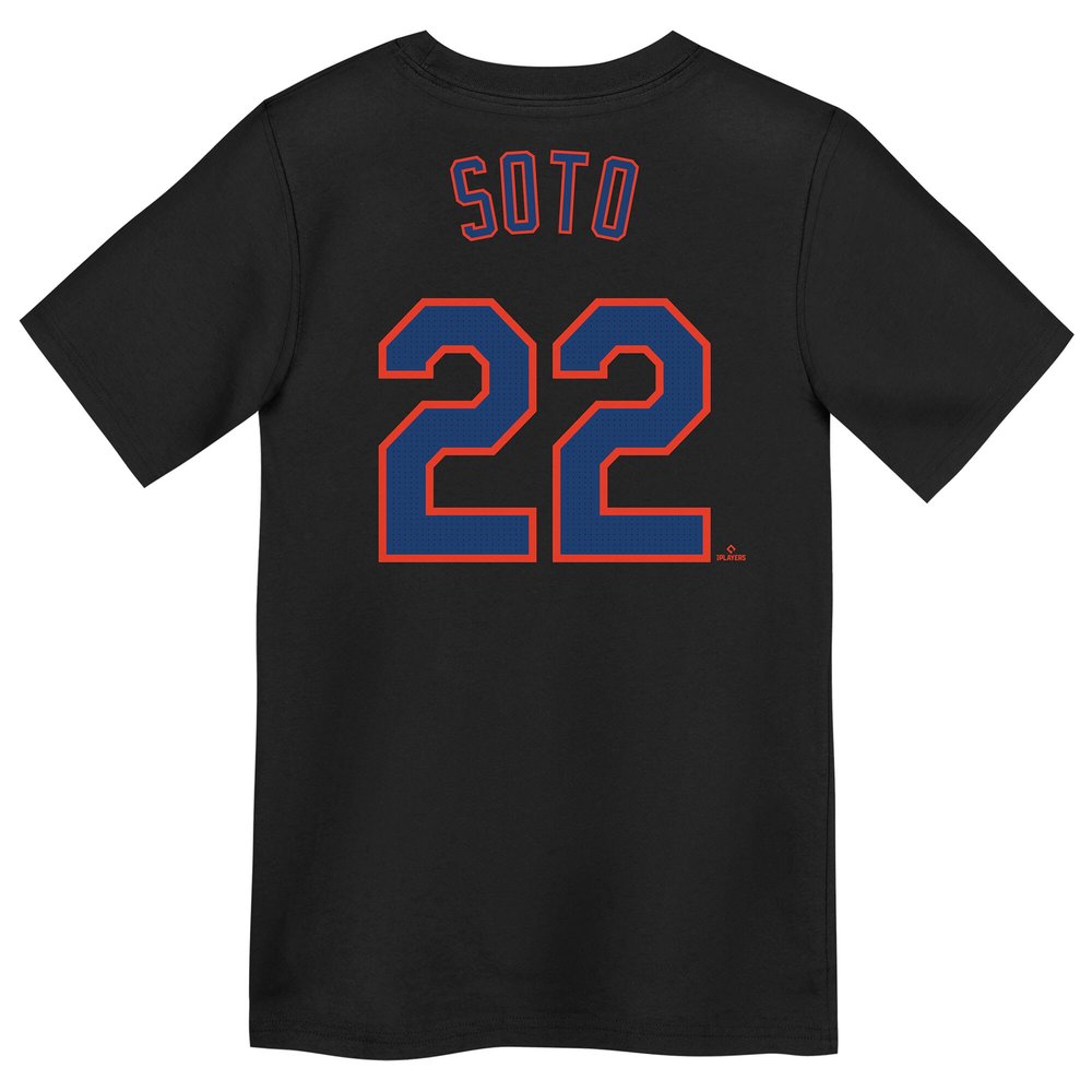 Youth New York Mets #22 Juan Soto Black Name & Number T-Shirt