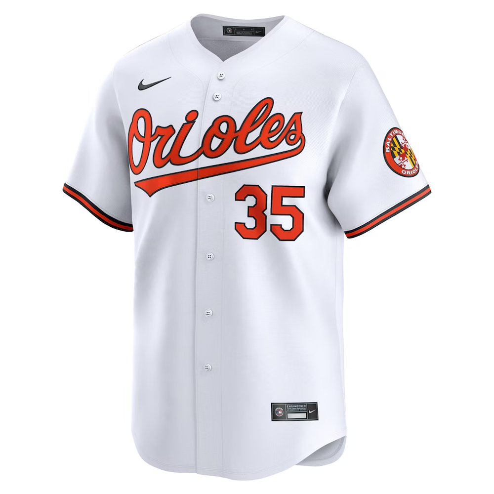 Men's Baltimore Orioles #35 Adley Rutschman White Home Limited Player Jersey