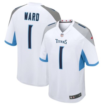 Men's Tennessee Titans #1 Cameron Ward Nike White 2025 NFL Draft First Round Pick Game Jersey
