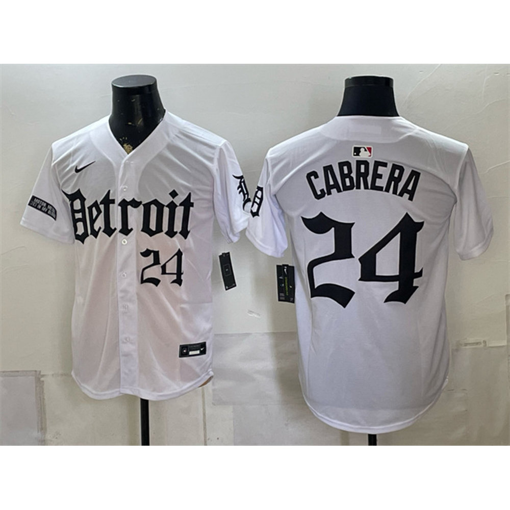 Youth Detroit Tigers #24 Miguel Cabrera 2026 White 'Motor Gothic Edition' Vapor Premier Limited Jersey