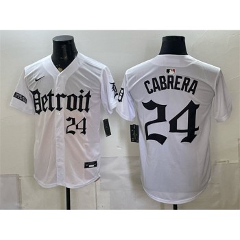 Men's Detroit Tigers #24 Miguel Cabrera 2026 White 'Motor Gothic Edition' Vapor Premier Limited Jersey