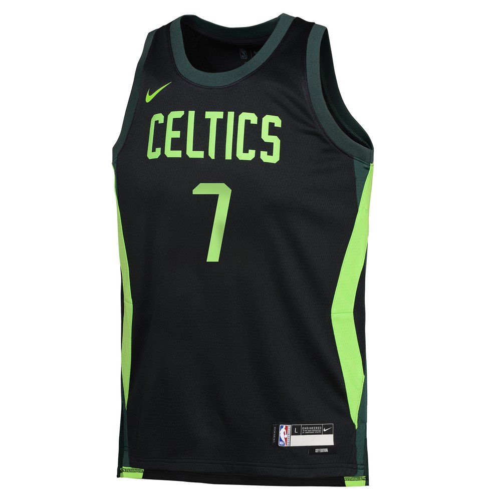 Youth Boston Celtics Jaylen Brown Black 2024/25 Swingman Player Jersey - City Edition