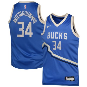 Youth Milwaukee Bucks Giannis Antetokounmpo Royal 2024/25 Swingman Player Jersey - City Edition Youth Milwaukee Bucks Giannis Antetokounmpo Royal 2024/25 Swingman Player Jersey - City Edition