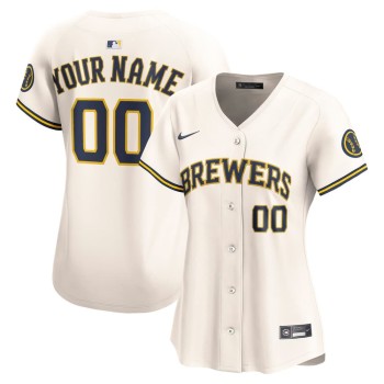 Women's Milwaukee Brewers Nike Cream Home Limited Custom Jersey
