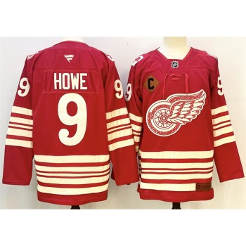 Men's Detroit Red Wings #9 Gordie Howe Red 2025-26 With C Patch Centennial Premium Stitched Hockey Premium Jersey Men's Detroit Red Wings #9 Gordie Howe Red 2025-26 With C Patch Centennial Premium Stitched Hockey Premium Jersey