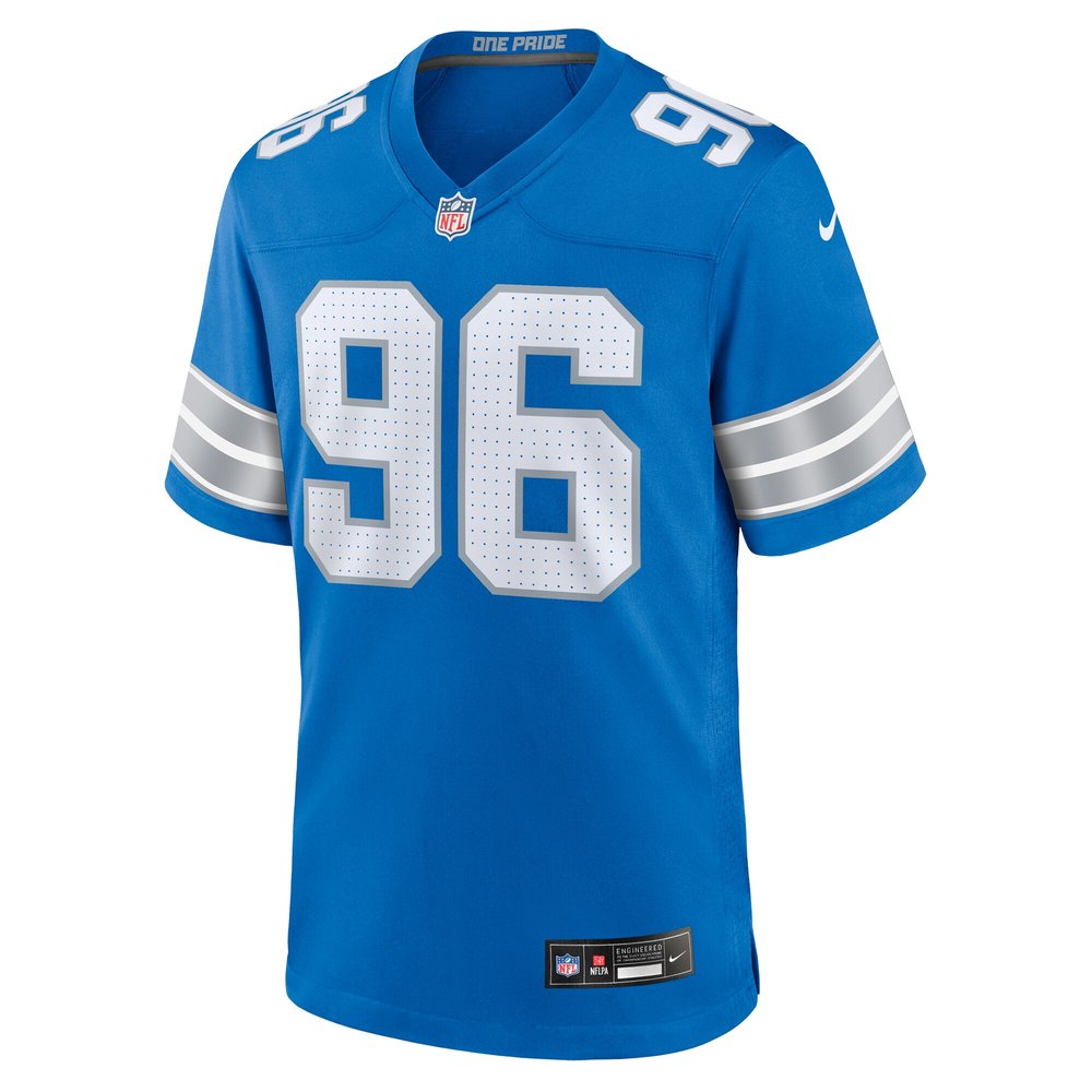 Men's Detroit Lions Kyle Peko  Blue Game Jersey