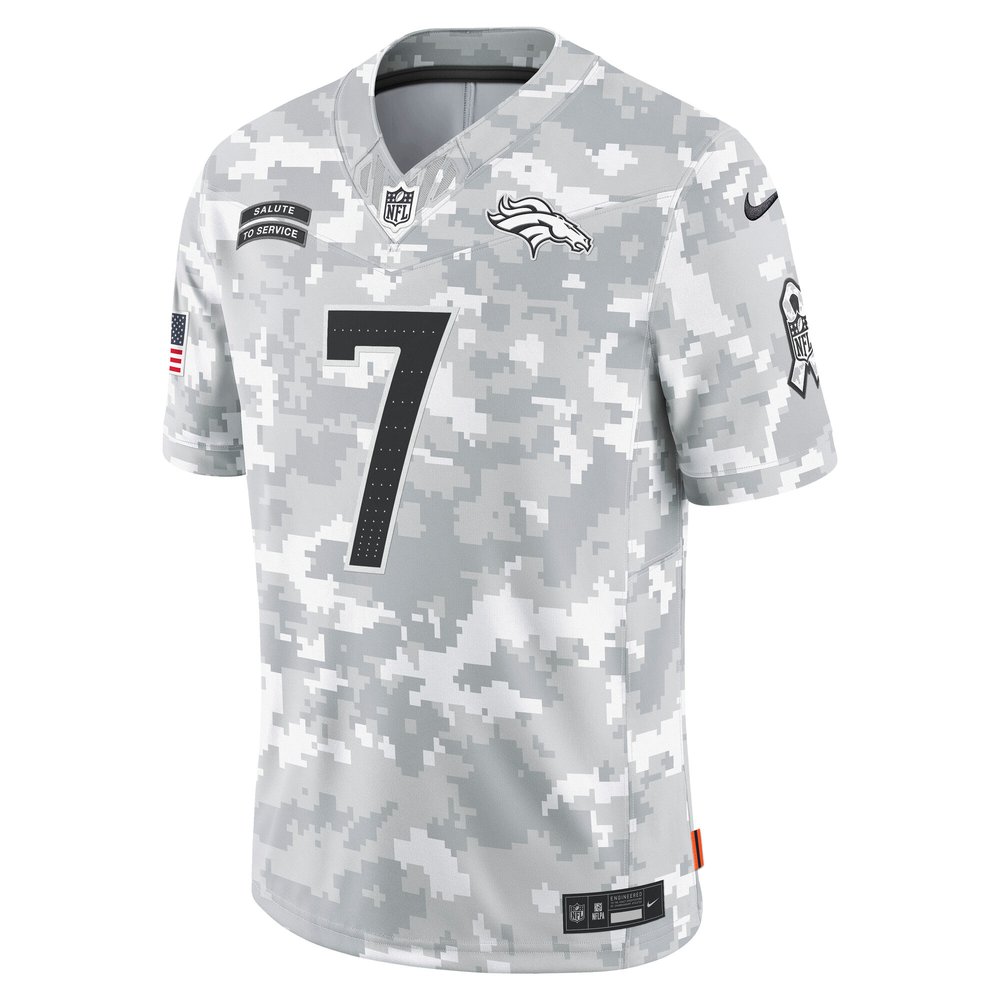 Men's Denver Broncos John Elway Arctic Camo 2024 Salute to Service Retired Player Limited Jersey