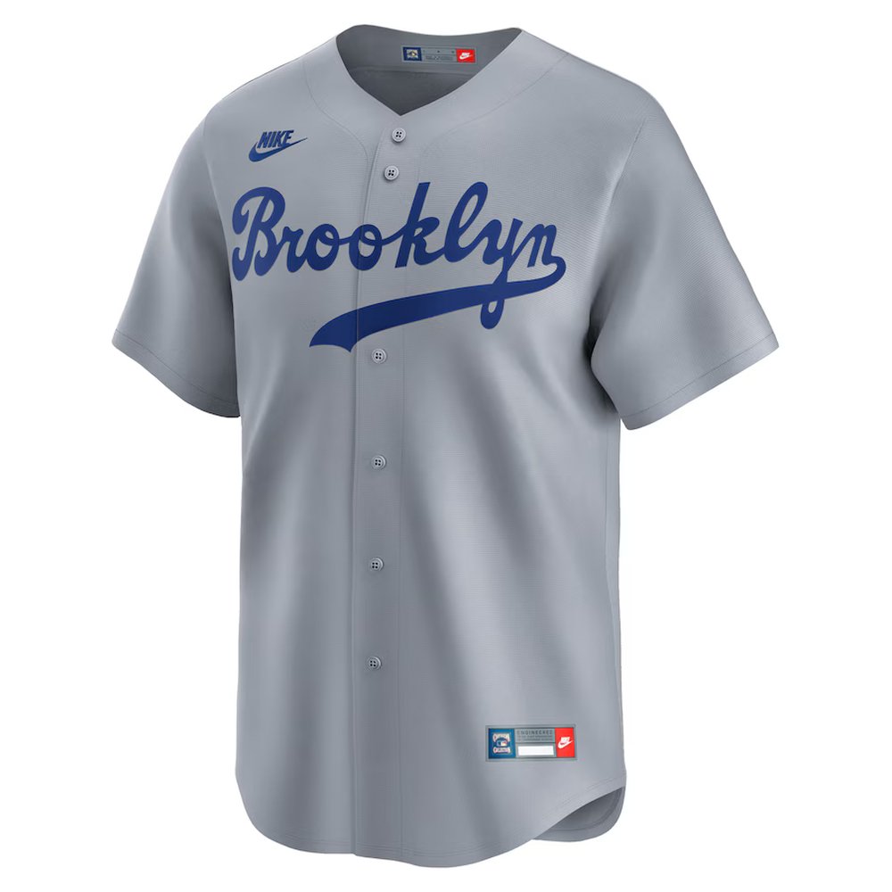 Men's Brooklyn Dodgers #42 Jackie Robinson Nike Gray Throwback Cooperstown Collection Limited Jersey Men's Brooklyn Dodgers #42 Jackie Robinson Nike Gray Throwback Cooperstown Collection Limited Jersey
