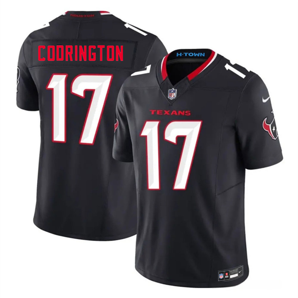 Men's Houston Texans #17 Brandon Codrington Navy 2026 NFL Draft Vapor F.U.S.E. Limited Jersey