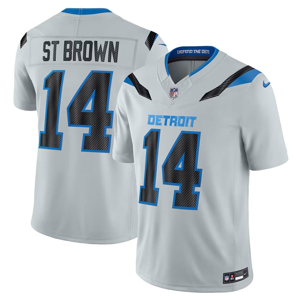 Youth Detroit Lions #14 Amon-Ra St. Brown Grey 2026 Rivalries Collection Vapor F.U.S.E. Limited Jersey