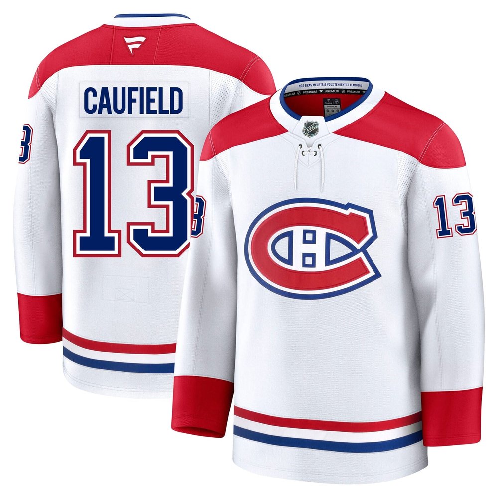 Youth Montreal Canadiens #13 Cole Caufield White Away Jersey Youth Montreal Canadiens #13 Cole Caufield White Away Jersey