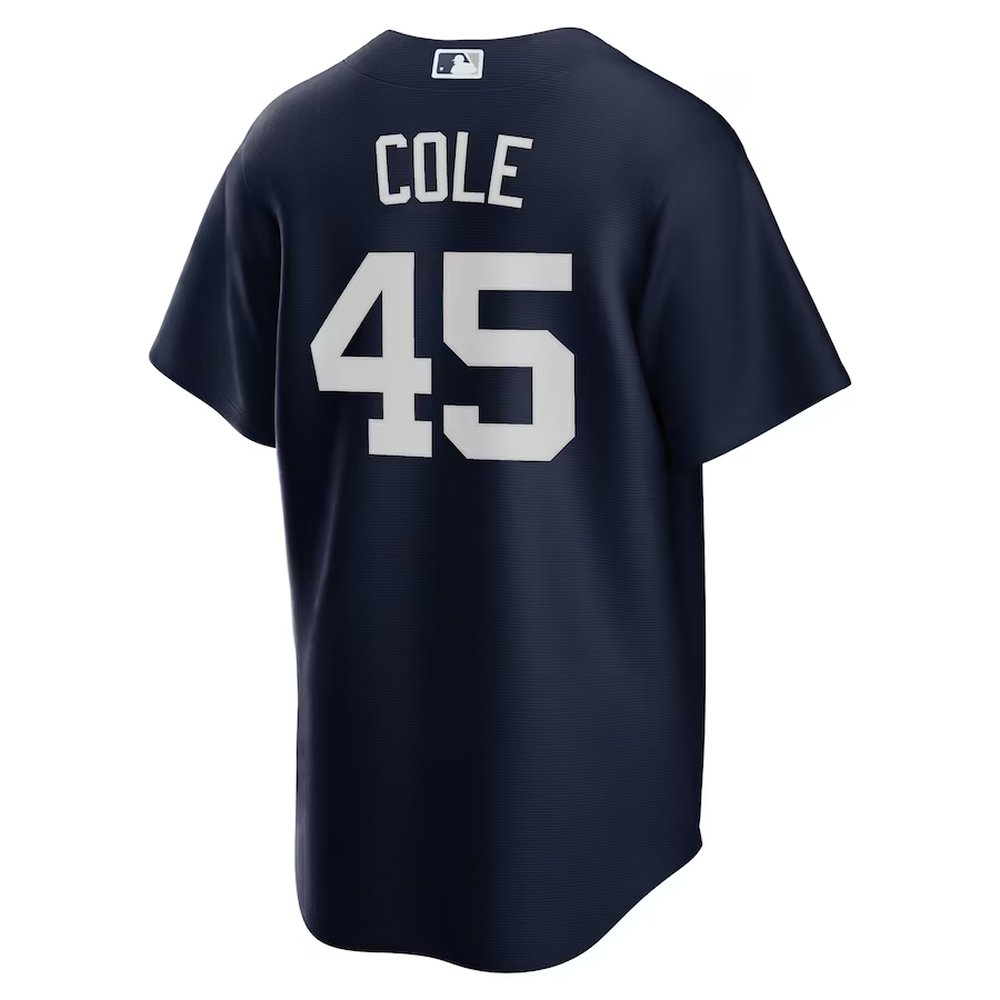 Men's New York Yankees #45 Gerrit Cole Navy Alternate Replica Player Name Jersey Men's New York Yankees #45 Gerrit Cole Navy Alternate Replica Player Name Jersey