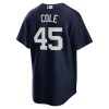 Men's New York Yankees #45 Gerrit Cole Navy Alternate Replica Player Name Jersey