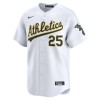 Men's Oakland Athletics #25 Brent Rooker White Home Limited Player Jersey