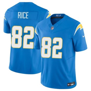 Men's Los Angeles Chargers #82 Brenden Rice Light Blue 2024 Draft F.U.S.E Vapor Limited Stitched Football Jersey Men's Los Angeles Chargers #82 Brenden Rice Light Blue 2024 Draft F.U.S.E Vapor Limited Stitched Football Jersey