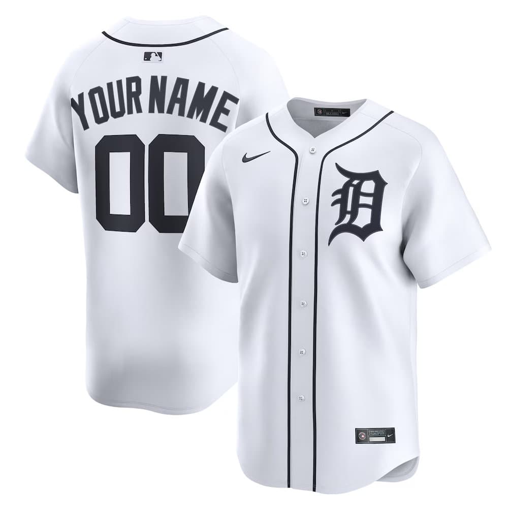 Youth Detroit Tigers Nike White Home Limited Custom Jersey Youth Detroit Tigers Nike White Home Limited Custom Jersey