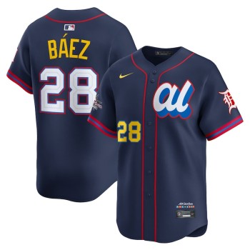 Youth American League #28 Javier Baez Nike Navy 2025 All-Star Edition Limited Player Jersey