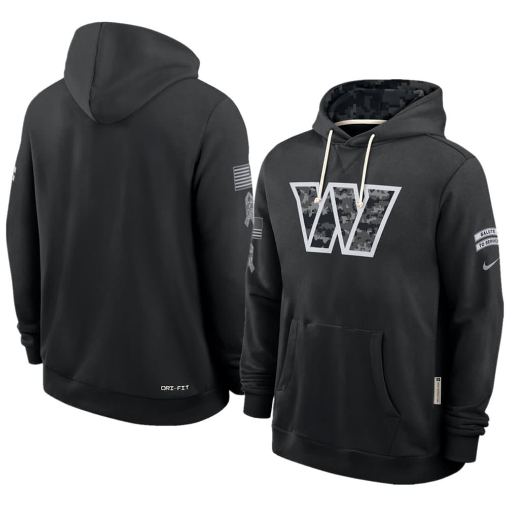 Men's Washington Commanders Nike Black 2026 Salute to Service Sideline Dri-FIT Pullover Hoodie