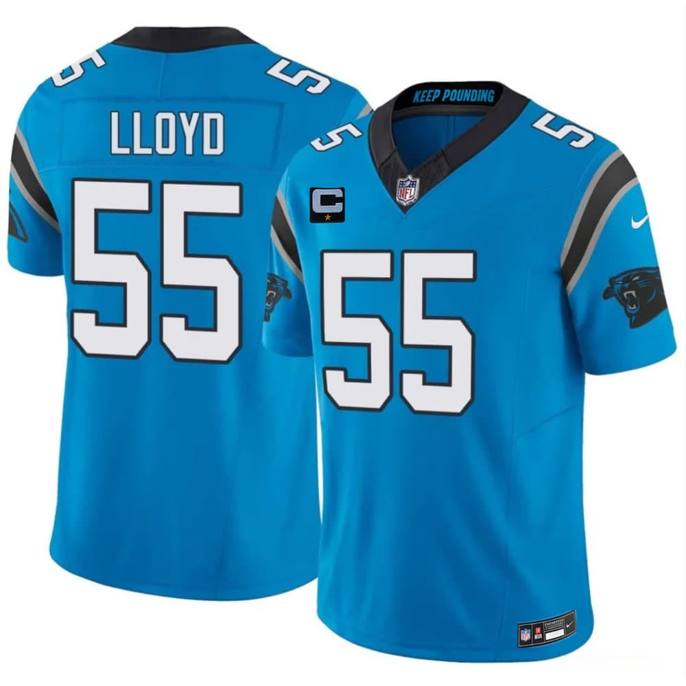Men's Carolina Panthers #55 Devin Lloyd Blue 2026 1-Star C Patch Vapor F.U.S.E. Limited Jersey