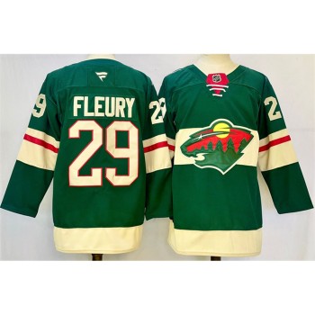 Men's Minnesota Wild #29 Marc-Andre Fleury Green 2024-25 Home Stitched Hockey Premium Jersey