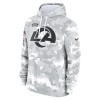 Youth Los Angeles Rams White/Gray 2024 Salute To Service Pullover Hoodie