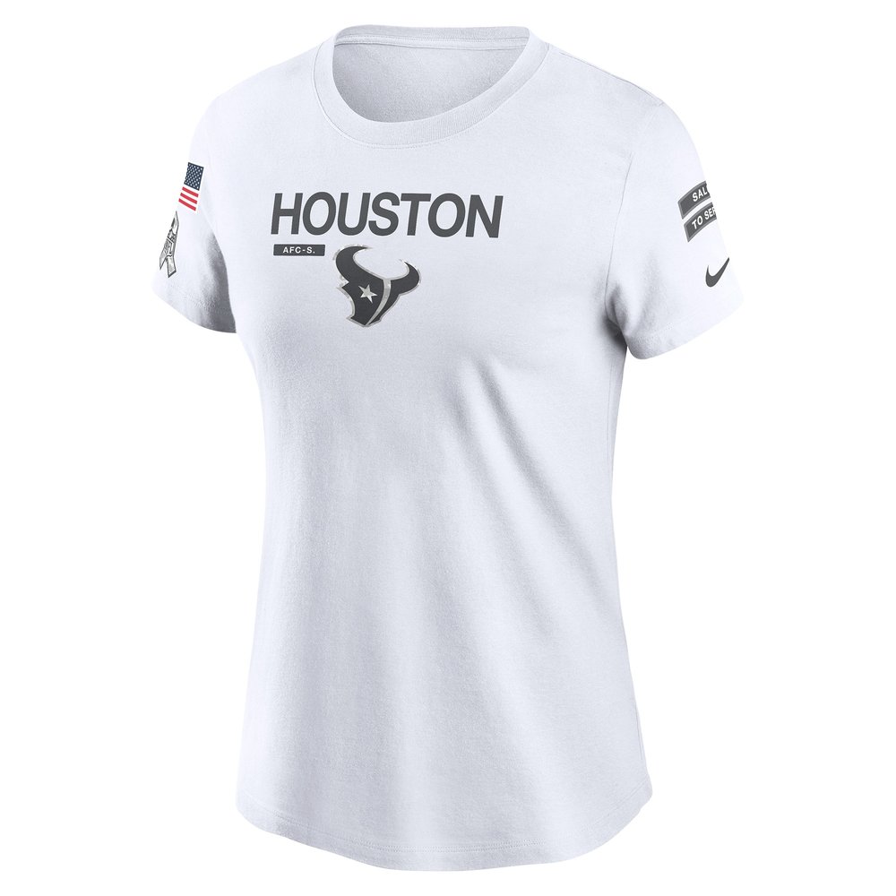 Women's Houston Texans  White 2024 Salute To Service Legend Performance T-Shirt