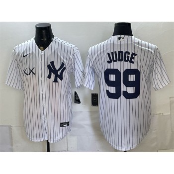 Men's New York Yankees x KAWS #99 Aaron Judge White Stadium Baseball Jersey