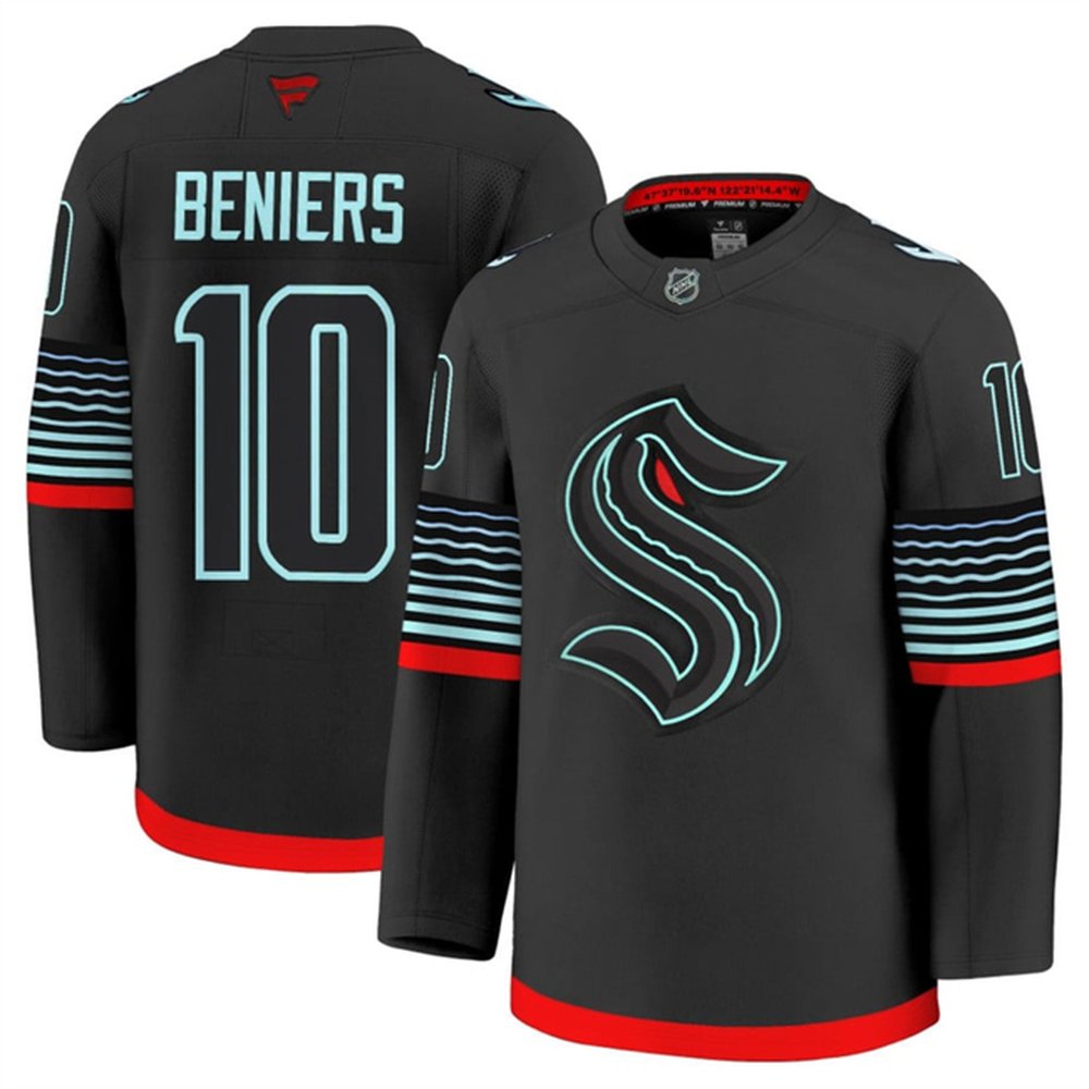 Youth Seattle Kraken #10 Matty Beniers Black Alternate Stitched Hockey Jersey