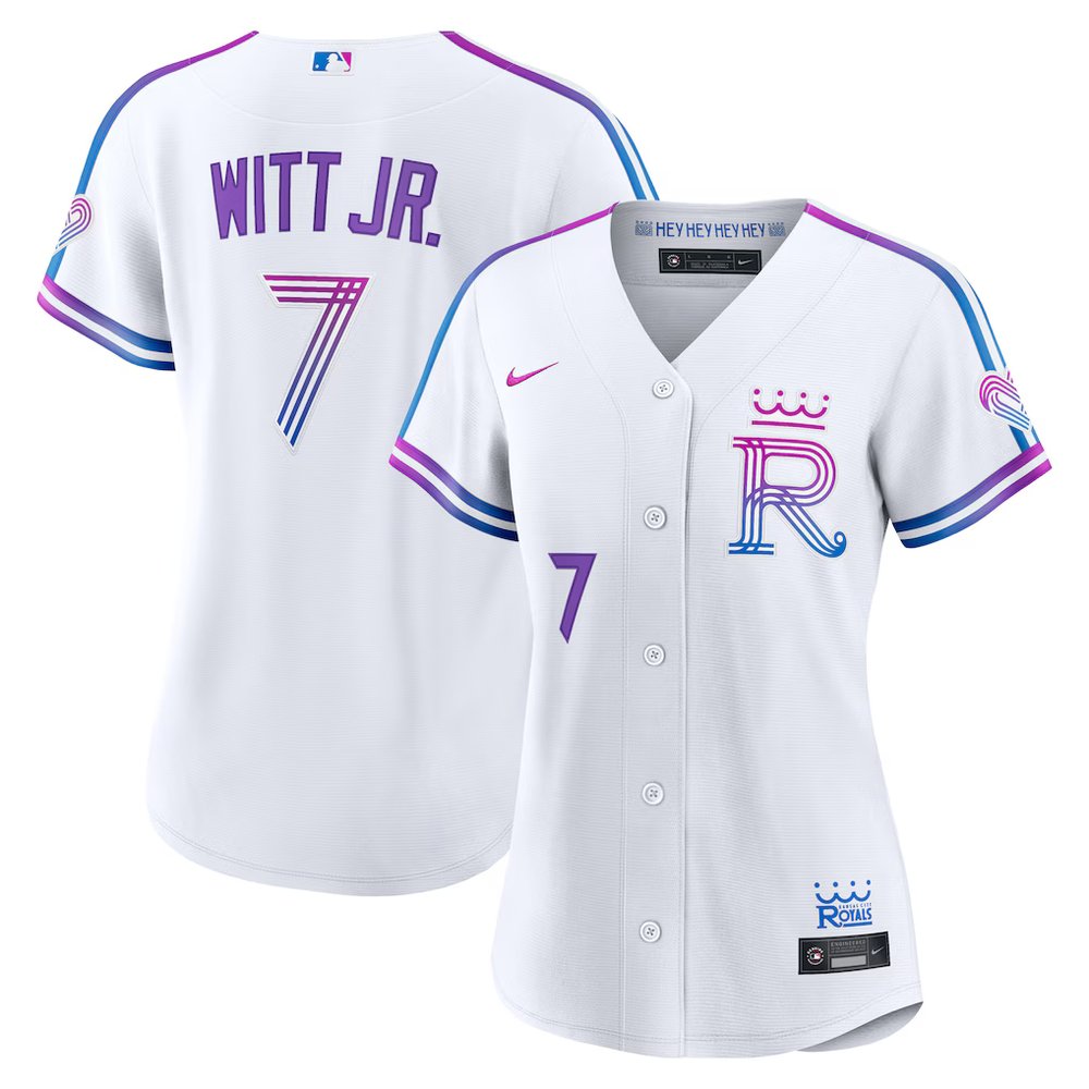 Women's Kansas City Royals #7 Bobby Witt Jr. Nike White 2026 City Connect Stadium Jersey