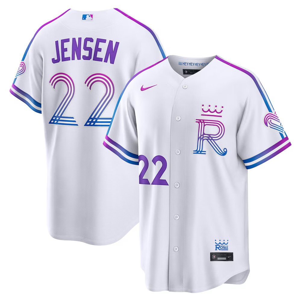 Youth Kansas City Royals #22 Carter Jensen Nike White 2026 City Connect Stadium Jersey