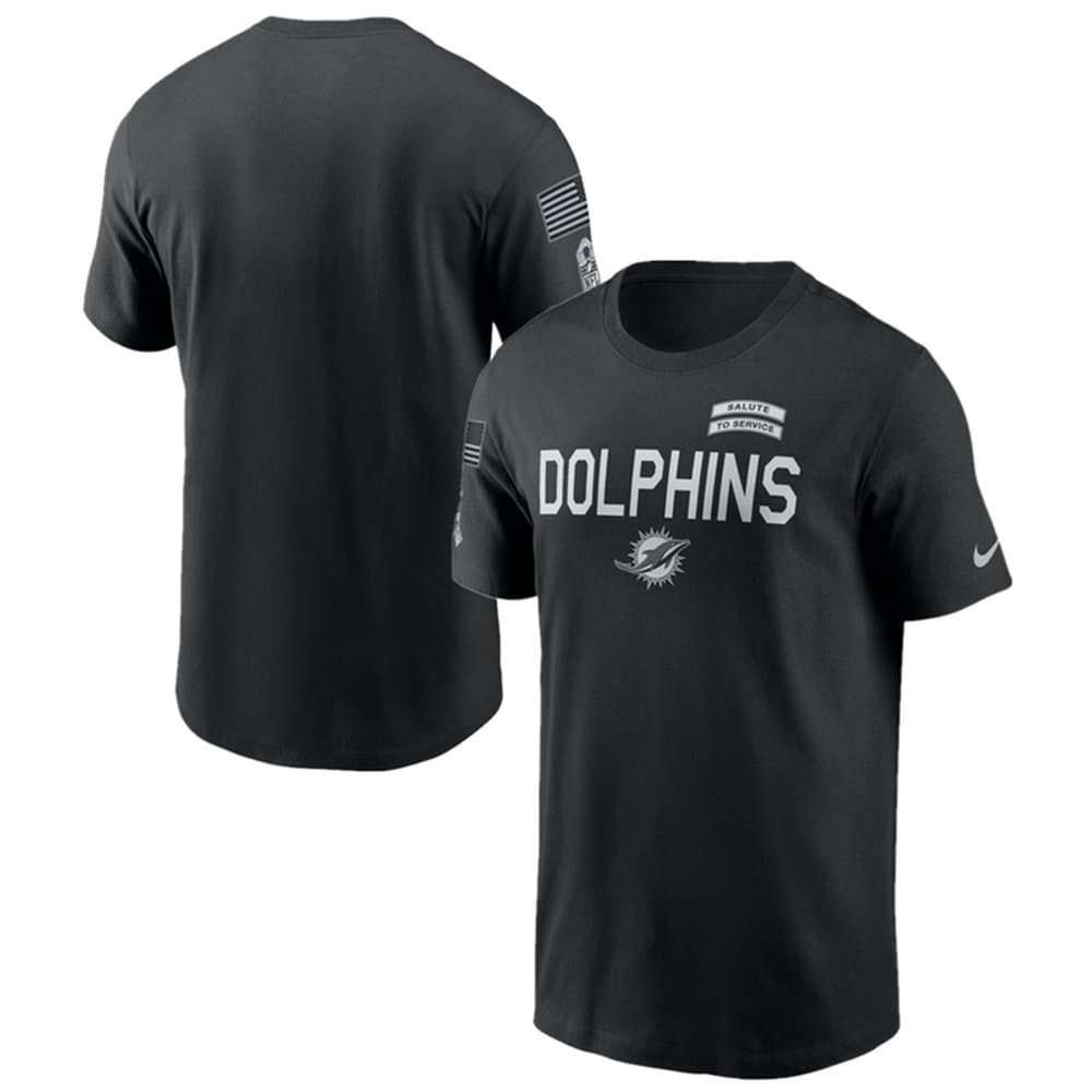 Men's Miami Dolphins Black 2026 Salute to Service Sideline Dri-FIT T-Shirt