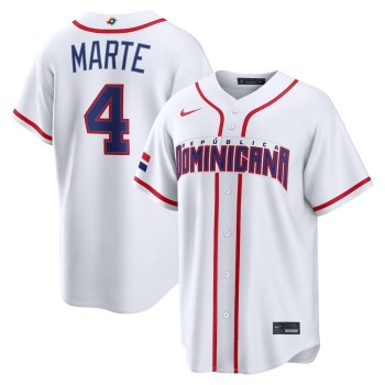 Youth Dominican Republic Baseball #4 Ketel Marte White 2026 World Baseball Classic Home Stadium Jersey