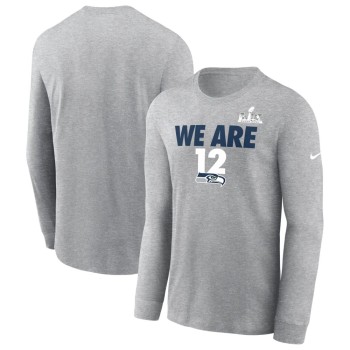 Men's Seattle Seahawks Heather Gray Super Bowl LX Fast As Fast Gets Long Sleeve T-Shirt