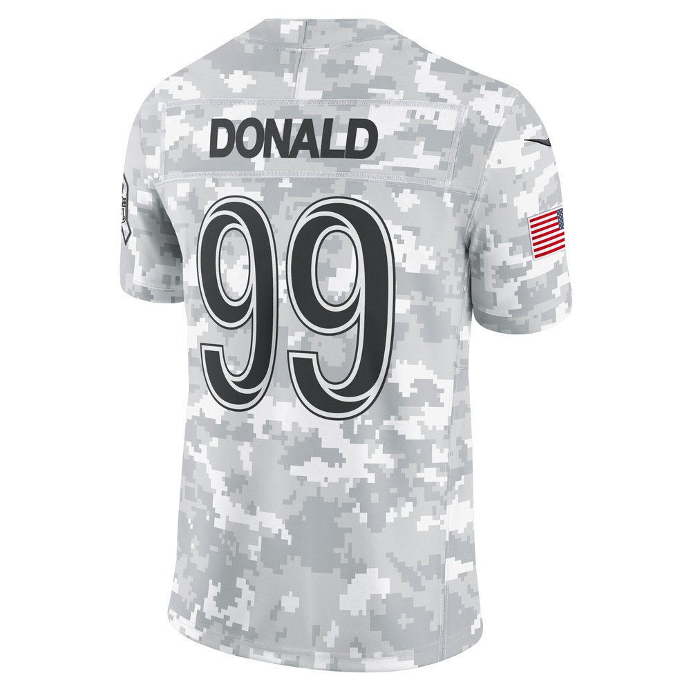 Men's Los Angeles Rams Aaron Donald Arctic Camo 2024 Salute to Service Retired Player Limited Jersey