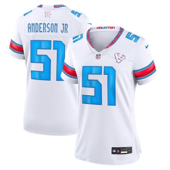Women's Houston Texans #51 Will Anderson Jr. White 2026 Rivalries Collection Game Jersey