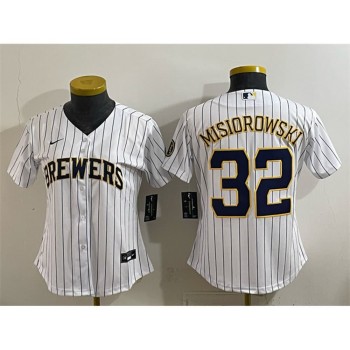 Women's Milwaukee Brewers #32 Jacob Misiorowski White Cool Base Stitched Jersey