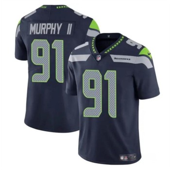 Youth Seattle Seahawks #91 Byron Murphy II Navy 2024 Draft Vapor Limited Stitched Football Jersey Youth Seattle Seahawks #91 Byron Murphy II Navy 2024 Draft Vapor Limited Stitched Football Jersey