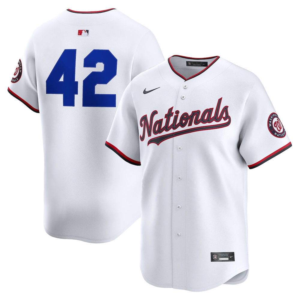 Youth Washington Nationals #42 Jackie Robinson Nike White Home 2025 Jackie Robinson Day Limited Jersey