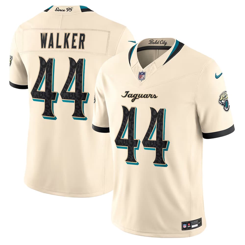 Youth Jacksonville Jaguars #44 Travon Walker Cream 2026 Rivalries Collection Vapor F.U.S.E. Limited Jersey