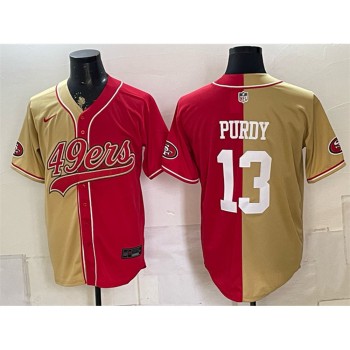 Youth San Francisco 49ers #13 Brock Purdy Red Split Stitched Baseball Jersey
