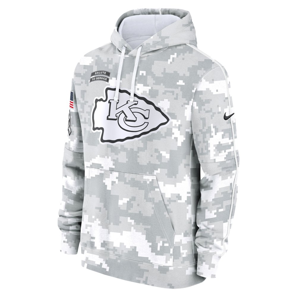 Men's Kansas City Chiefs Arctic Camo 2024 Salute To Service Big & Tall Club Fleece Pullover Hoodie