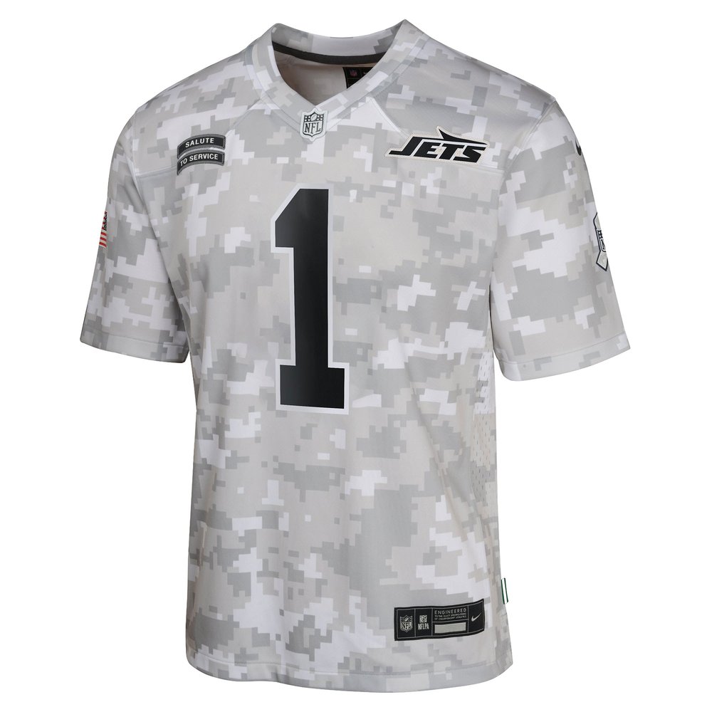 Youth New York Jets Sauce Gardner Arctic Camo 2024 Salute to Service Game Jersey Youth New York Jets Sauce Gardner Arctic Camo 2024 Salute to Service Game Jersey