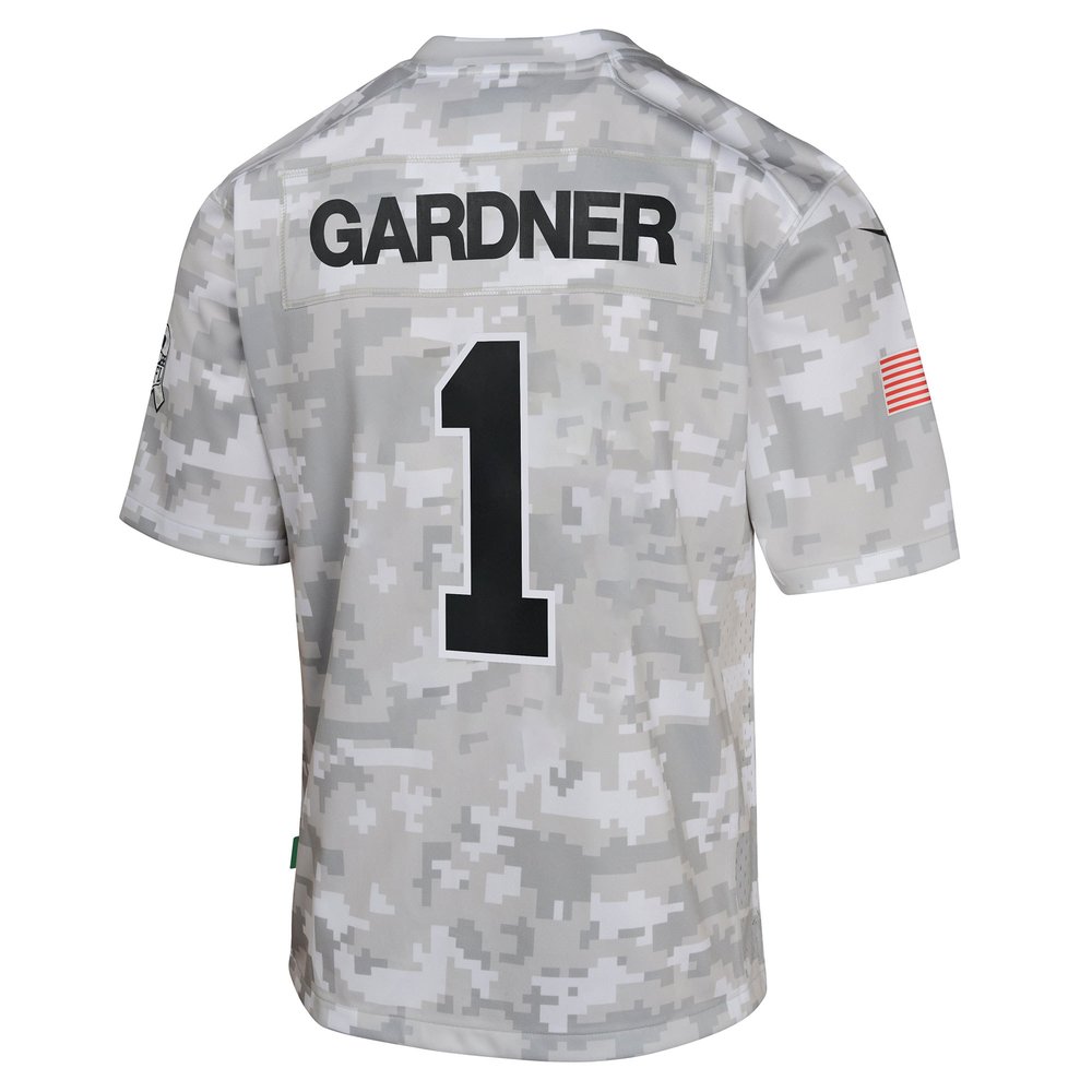 Youth New York Jets Sauce Gardner Arctic Camo 2024 Salute to Service Game Jersey Youth New York Jets Sauce Gardner Arctic Camo 2024 Salute to Service Game Jersey