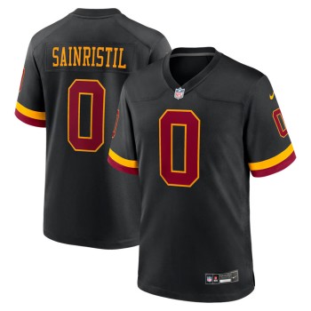 Men's Washington Commanders #0 Mike Sainristil Nike Black Hail Raiser Alternate Game Jersey Men's Washington Commanders #0 Mike Sainristil Nike Black Hail Raiser Alternate Game Jersey